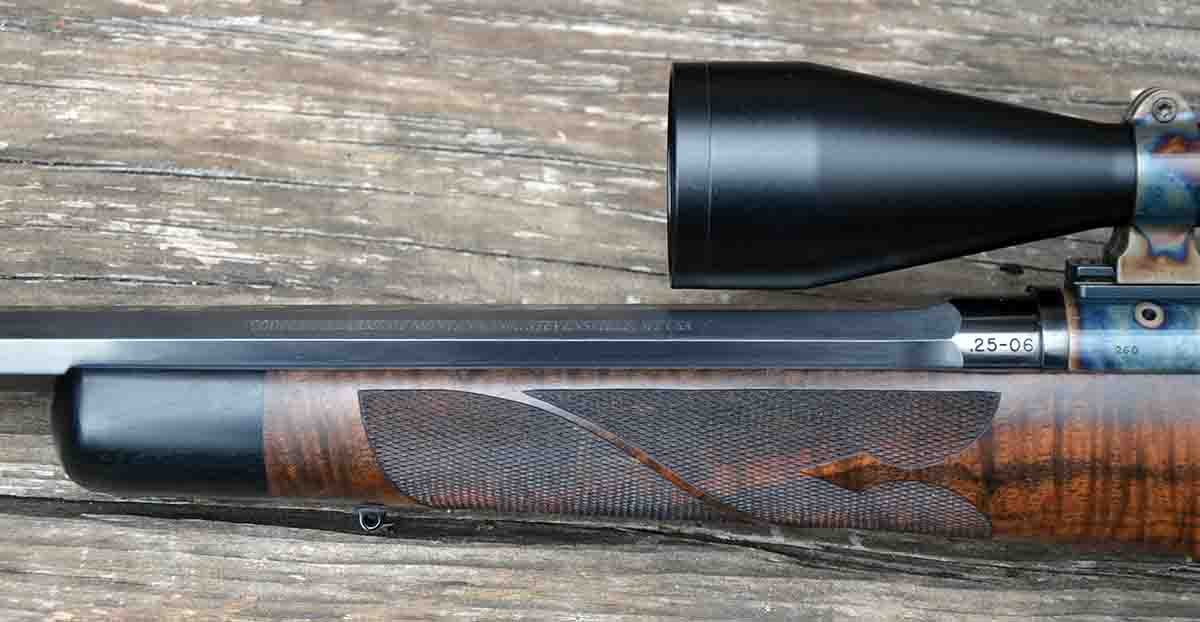 Note the forearm checkering pattern and octagonal barrel on the Model 52 Western Classic.